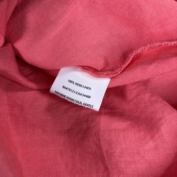 Eileen Fisher Linen Button Up Tunic Shirt Women's Sz 1X Coral Sequin MSRP $208 - Picture 7 of 16